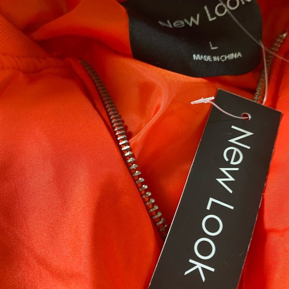 New Look Orange Puffer Bomber Zip Up Cropped Gorpcore Streetwear Jacket L - Picture 4 of 14